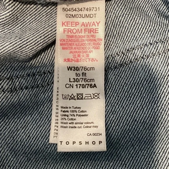 TOP SHOP TWO Blue Jeans High Waisted Rigid 90s Flare 30x30 ( meas 33x29.5) #302E - Picture 11 of 12